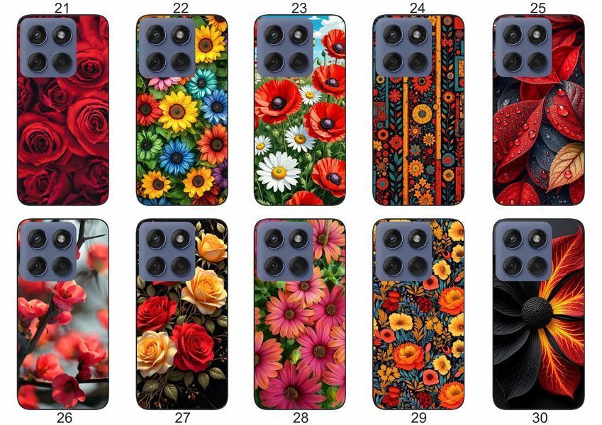 Силіконовий чохол Квіти для Motorola Edge 60 Fusion яскравий квітковий принт &mdash; чохол з принтом для смартфона