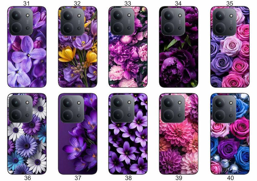 Силіконовий чохол Квіти для Xiaomi Poco C85 яскравий квітковий принт &mdash; чохол з принтом для смартфона