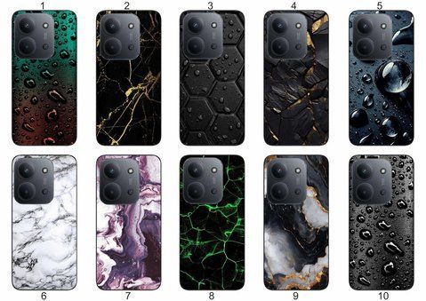 Силіконовий чохол Текстури для Xiaomi Poco C85 естетика мармуру та яскраві акценти &mdash; чохол з принтом для смартфона