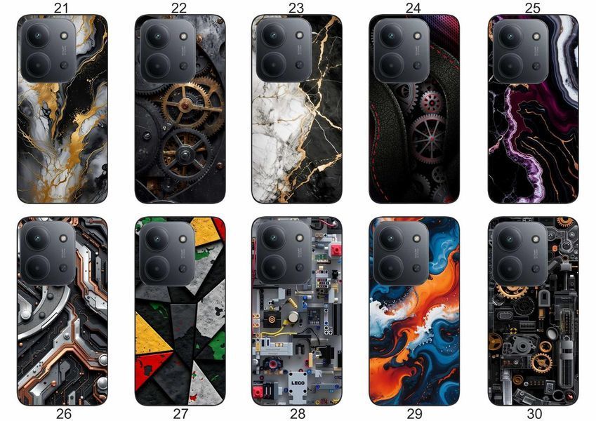 Силіконовий чохол Текстури для Xiaomi Poco C85 естетика мармуру та яскраві акценти &mdash; чохол з принтом для смартфона