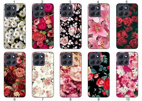 Силіконовий чохол Квіти для Motorola G86 5G яскравий квітковий принт &mdash; чохол з принтом для смартфона