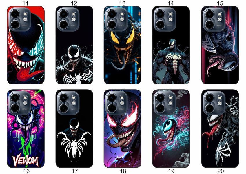Силіконовий чохол Venom Веном для Infinix Hot 50i драматичний контраст і захист &mdash; чохол з принтом для смартфона