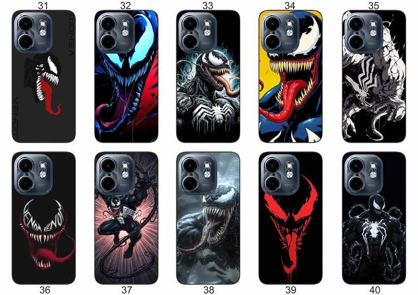 Силіконовий чохол Venom Веном для Infinix Hot 50i драматичний контраст і захист &mdash; чохол з принтом для смартфона
