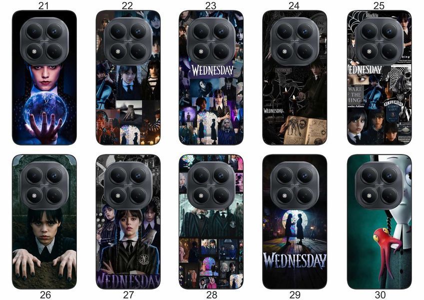 Силіконовий чохол Wednesday Addams Венздей для Xiaomi Redmi Note 15 Pro+ 5G темна естетика та мінімалізм &mdash; чохол з принтом для смартфона
