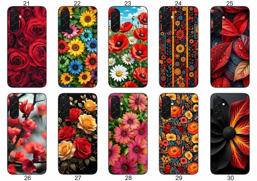 Силіконовий чохол Квіти для Samsung Galaxy A57 яскравий квітковий принт &mdash; чохол з принтом для смартфона