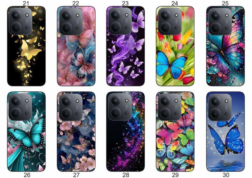 Силіконовий чохол Метелики та Ловець снів для Xiaomi Redmi 15C легка повітряна естетика &mdash; чохол з принтом для смартфона