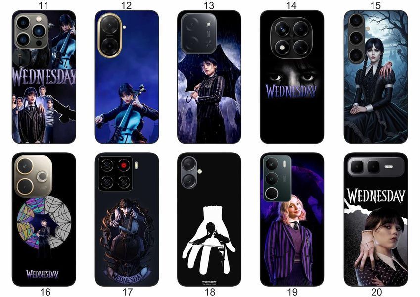 Силіконовий чохол Wednesday Addams Венздей для Samsung Xiaomi iPhone Realme Vivo ZTE Oppo Motorola Nokia Tecno Infinix Poco &mdash; чохол з принтом для смартфона