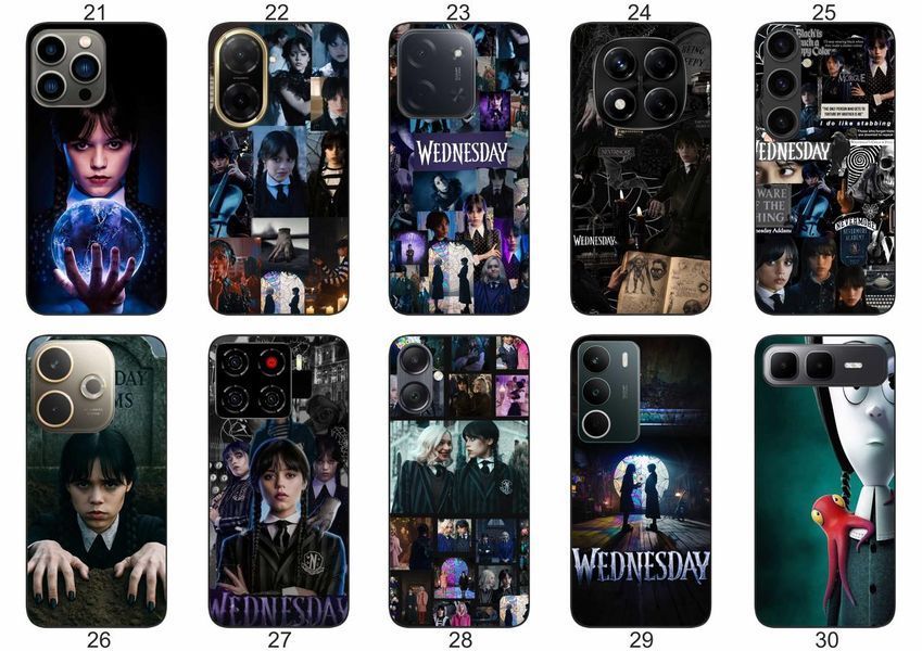 Силіконовий чохол Wednesday Addams Венздей для Samsung Xiaomi iPhone Realme Vivo ZTE Oppo Motorola Nokia Tecno Infinix Poco &mdash; чохол з принтом для смартфона