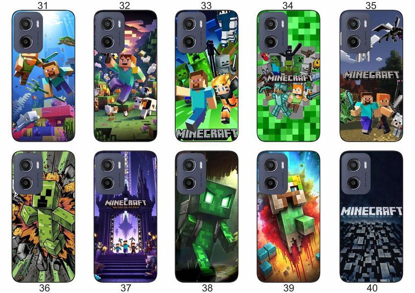 Силіконовий чохол із принтом Minecraft Майнкрафт для Motorola G05 захист в ігровому стилі &mdash; чохол з принтом для смартфона
