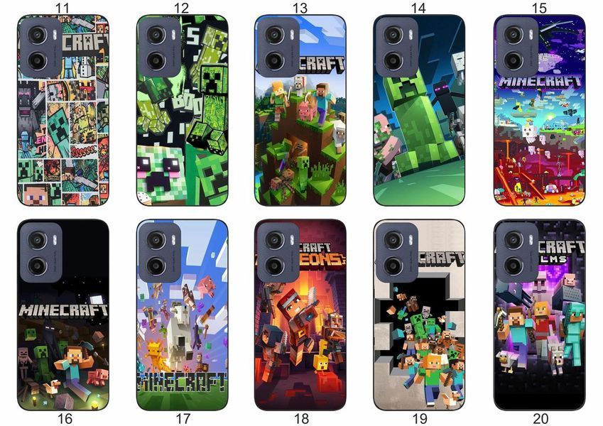Силіконовий чохол із принтом Minecraft Майнкрафт для Motorola G05 захист в ігровому стилі &mdash; чохол з принтом для смартфона