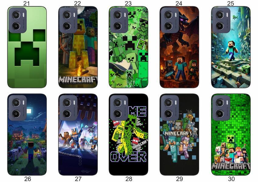 Силіконовий чохол із принтом Minecraft Майнкрафт для Motorola G05 захист в ігровому стилі &mdash; чохол з принтом для смартфона