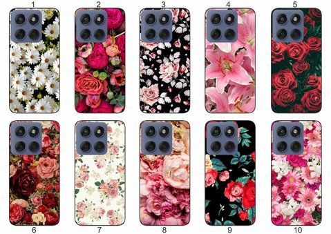 Силіконовий чохол Квіти для Motorola Edge 60 яскравий квітковий принт &mdash; чохол з принтом для смартфона