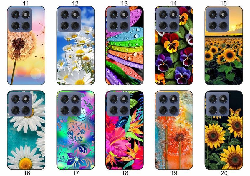Силіконовий чохол Квіти для Motorola Edge 60 яскравий квітковий принт &mdash; чохол з принтом для смартфона
