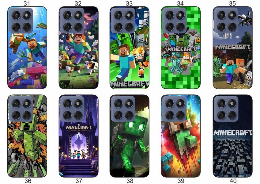 Силіконовий чохол із принтом Minecraft Майнкрафт для Motorola Edge 60 Fusion захист в ігровому стилі &mdash; чохол з принтом для смартфона