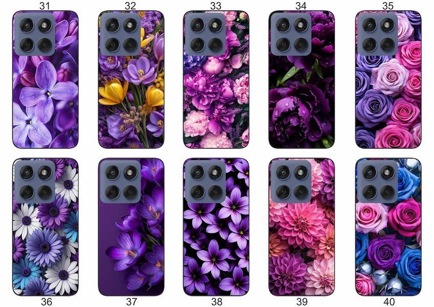 Силіконовий чохол Квіти для Motorola Edge 60 яскравий квітковий принт &mdash; чохол з принтом для смартфона