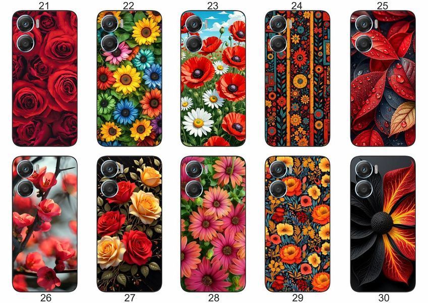 Силіконовий чохол Квіти для Motorola G06 яскравий квітковий принт &mdash; чохол з принтом для смартфона