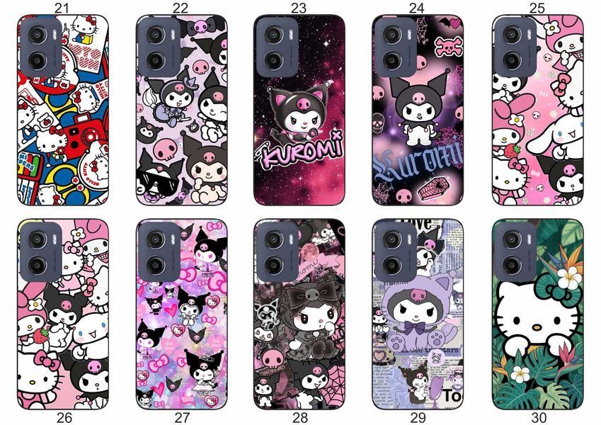 Силіконовий чохол Куромі Kuromi Hello Kitty для Motorola Moto G05 мила естетика з зухвалим акцентом &mdash; чохол з принтом для смартфона