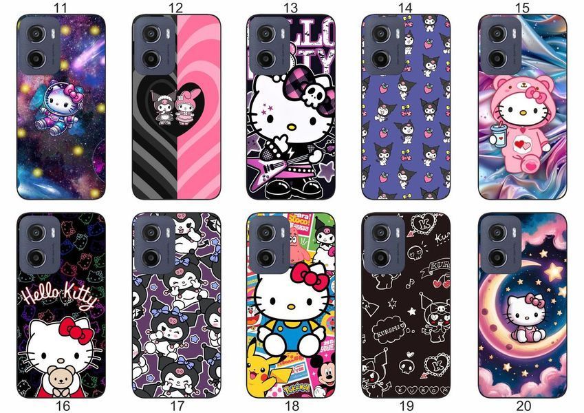 Силіконовий чохол Куромі Kuromi Hello Kitty для Motorola Moto G05 мила естетика з зухвалим акцентом &mdash; чохол з принтом для смартфона