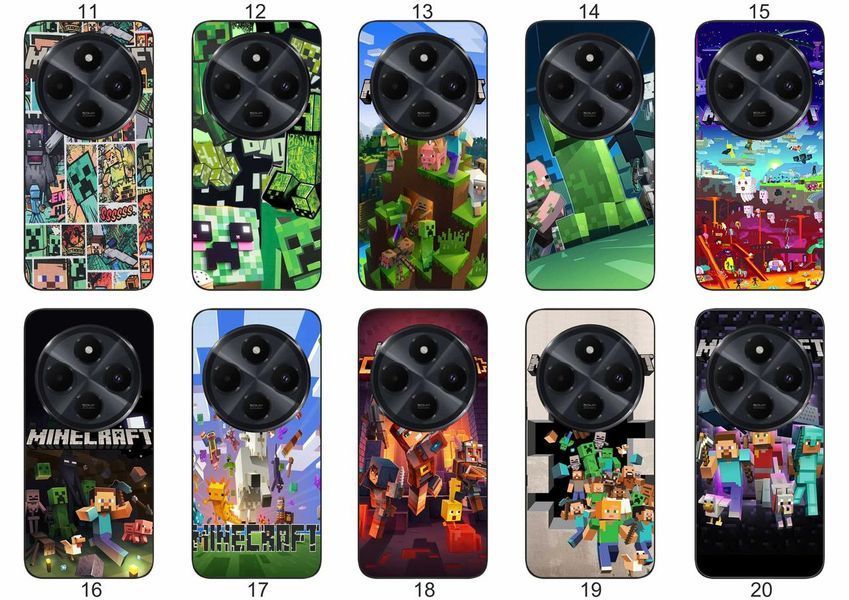 Силіконовий чохол із принтом Minecraft Майнкрафт для Xiaomi Poco C75 захист в ігровому стилі &mdash; чохол з принтом для смартфона