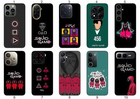 Силіконовий чохол Squid Game Гра в кальмара для Samsung Xiaomi iPhone Realme Vivo ZTE Oppo Motorola Nokia Tecno Infinix Poco &mdash; чохол з принтом для смартфона