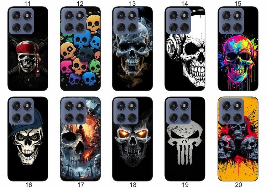 Силіконовий чохол із черепом для Motorola Edge 60 Fusion брутальний акцент і захист &mdash; чохол з принтом для смартфона