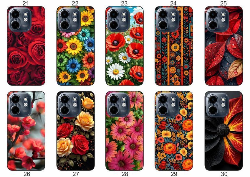 Силіконовий чохол Квіти для Infinix Smart 9 4G яскравий квітковий принт &mdash; чохол з принтом для смартфона