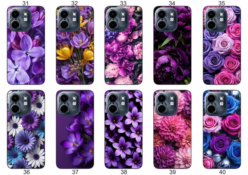 Силіконовий чохол Квіти для Infinix Smart 9 4G яскравий квітковий принт &mdash; чохол з принтом для смартфона