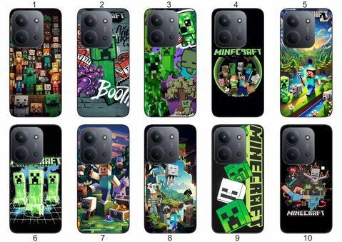 Силіконовий чохол із принтом Minecraft Майнкрафт для Xiaomi Poco C85 захист в ігровому стилі &mdash; чохол з принтом для смартфона
