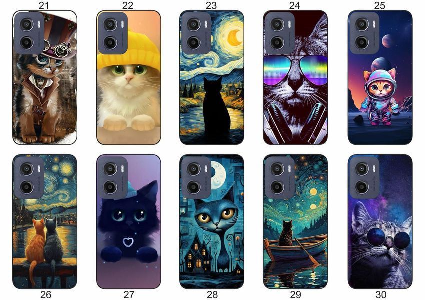 Силіконовий чохол Котики для Motorola Moto G05 милий принт і захист &mdash; чохол з принтом для смартфона