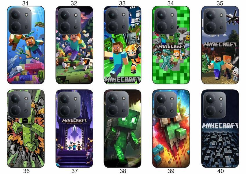 Силіконовий чохол із принтом Minecraft Майнкрафт для Xiaomi Poco C85 захист в ігровому стилі &mdash; чохол з принтом для смартфона