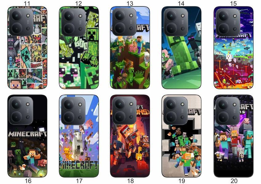 Силіконовий чохол із принтом Minecraft Майнкрафт для Xiaomi Poco C85 захист в ігровому стилі &mdash; чохол з принтом для смартфона