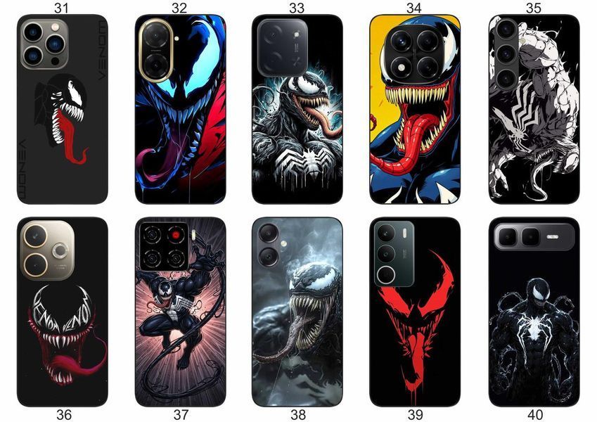 Силіконовий чохол Venom Веном для Samsung Xiaomi iPhone Realme Vivo ZTE Oppo Motorola Nokia Tecno Infinix Poco &mdash; чохол з принтом для смартфона