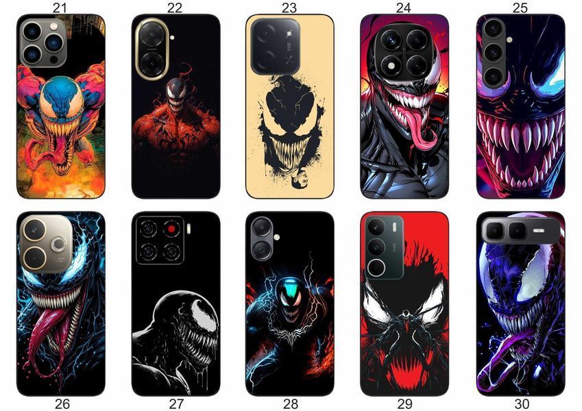 Силіконовий чохол Venom Веном для Samsung Xiaomi iPhone Realme Vivo ZTE Oppo Motorola Nokia Tecno Infinix Poco &mdash; чохол з принтом для смартфона