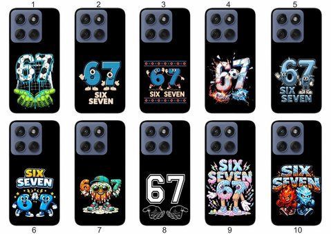 Силіконовий чохол 6-7 Шість Сім Six-Seven для Motorola Edge 60 мемний дизайн &mdash; чохол з принтом для смартфона