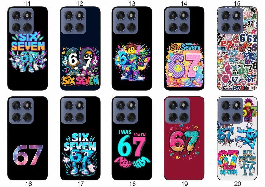 Силіконовий чохол 6-7 Шість Сім Six-Seven для Motorola Edge 60 мемний дизайн &mdash; чохол з принтом для смартфона
