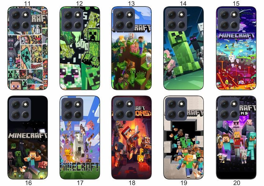 Силіконовий чохол із принтом Minecraft Майнкрафт для Motorola G86 5G захист в ігровому стилі &mdash; чохол з принтом для смартфона