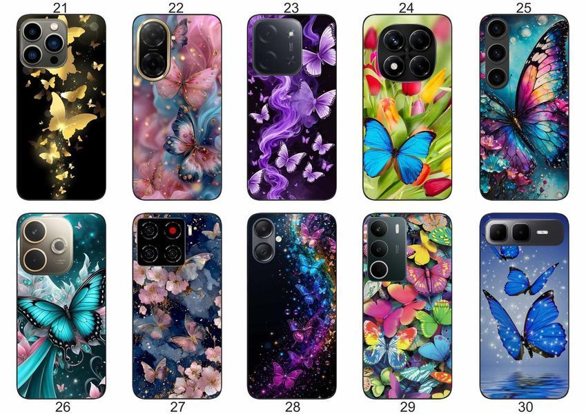 Силіконовий чохол Метелики та Ловець снів для Samsung Xiaomi iPhone Realme Vivo ZTE Oppo Motorola Nokia Tecno Infinix Poco &mdash; чохол з принтом для смартфона