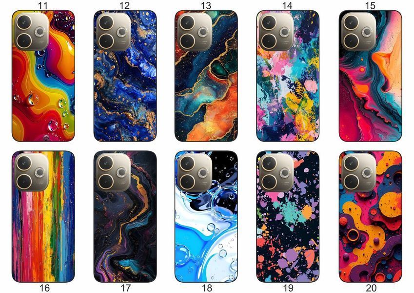 Силіконовий чохол Текстури для OPPO A5 Pro естетика мармуру та яскраві акценти &mdash; чохол з принтом для смартфона