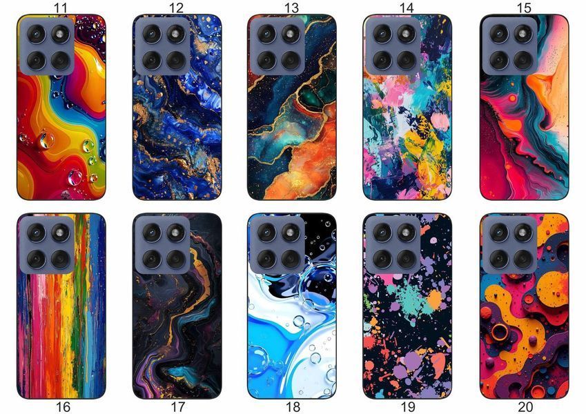 Силіконовий чохол Текстури для Motorola Edge 60 Fusion естетика мармуру та яскраві акценти &mdash; чохол з принтом для смартфона