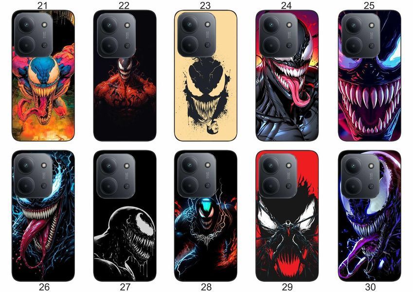 Силіконовий чохол Venom Веном для Xiaomi Poco C85 драматичний контраст і захист &mdash; чохол з принтом для смартфона