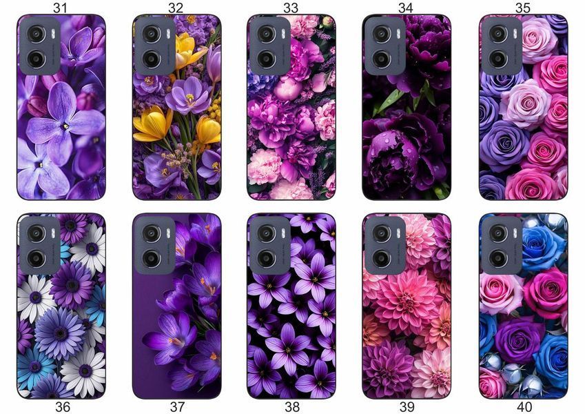 Силіконовий чохол Квіти для Motorola Moto G05 яскравий квітковий принт &mdash; чохол з принтом для смартфона