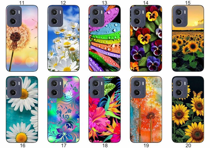 Силіконовий чохол Квіти для Motorola Moto G05 яскравий квітковий принт &mdash; чохол з принтом для смартфона