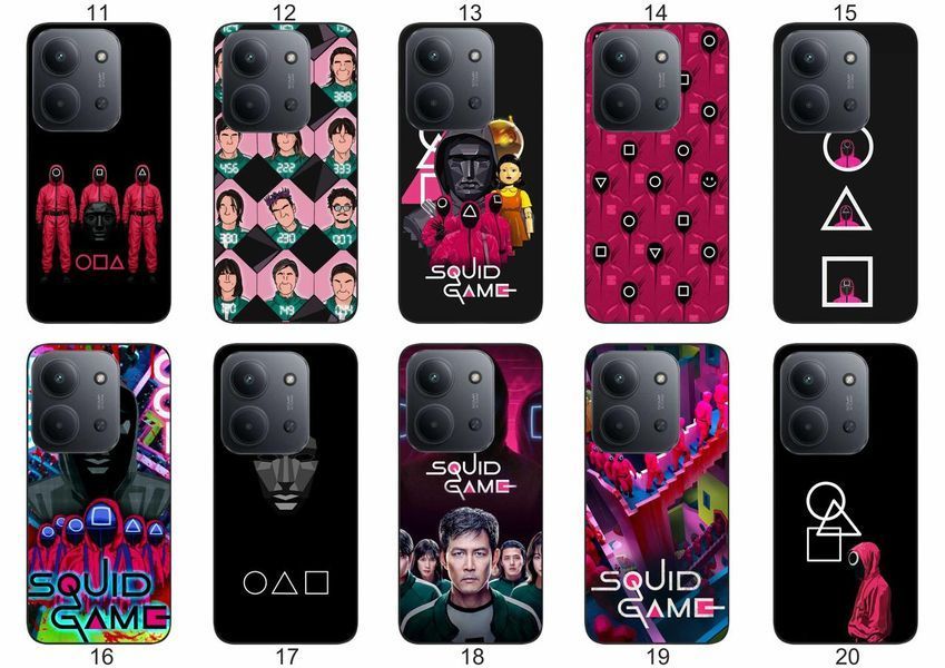 Силіконовий чохол Squid Game Гра в кальмара для Xiaomi Poco C85 трендовий принт і захист &mdash; чохол з принтом для смартфона