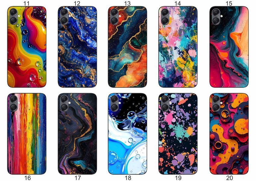 Силіконовий чохол Текстури для Samsung A07 Galaxy A075F естетика мармуру та яскраві акценти &mdash; чохол з принтом для смартфона
