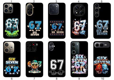 Силіконовий чохол 6-7 Шість Сім Six-Seven для Samsung Xiaomi iPhone Realme Vivo ZTE Oppo Motorola Nokia Tecno Infinix Poco &mdash; чохол з принтом для смартфона