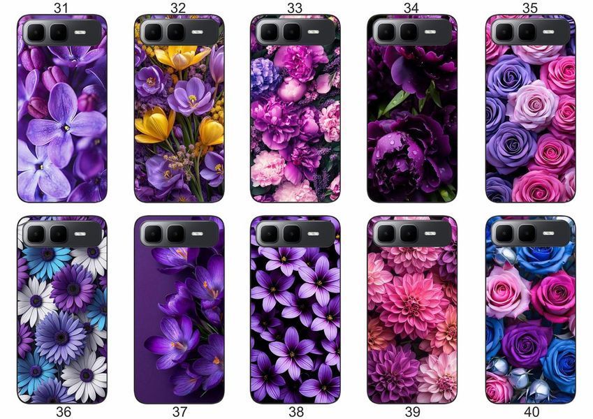 Силіконовий чохол Квіти для Infinix Smart 10 Plus (X6725B) яскравий квітковий принт &mdash; чохол з принтом для смартфона
