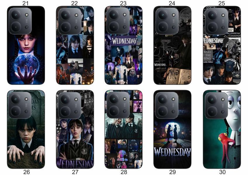 Силіконовий чохол Wednesday Addams Венздей для Xiaomi Redmi 15C темна естетика та мінімалізм &mdash; чохол з принтом для смартфона