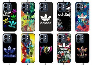 Силіконовий чохол у спортивному стилі Adidas Адідас для Infinix Hot 50i лаконічно та динамічно &mdash; чохол з принтом для смартфона