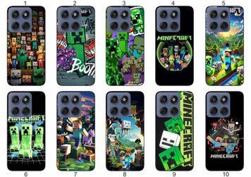 Силіконовий чохол із принтом Minecraft Майнкрафт для Motorola Edge 60 захист в ігровому стилі &mdash; чохол з принтом для смартфона